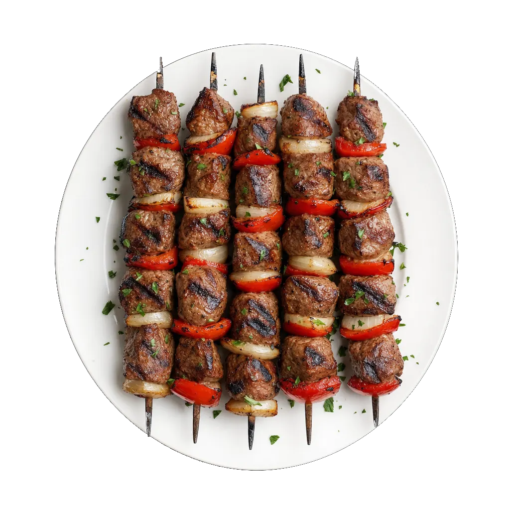 Shish Kebabs, plated