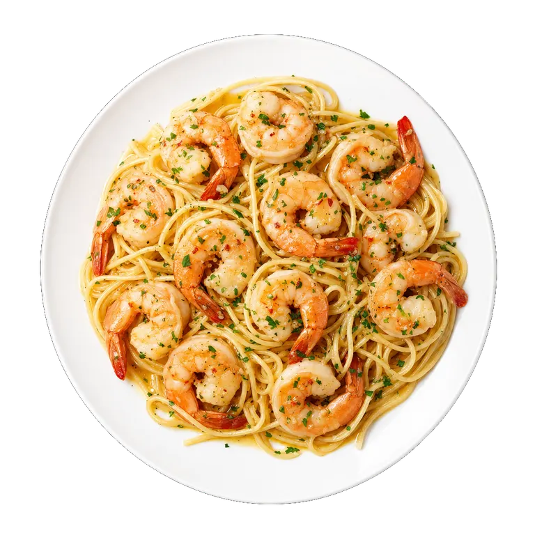 Shrimp Scampi, ready to serve