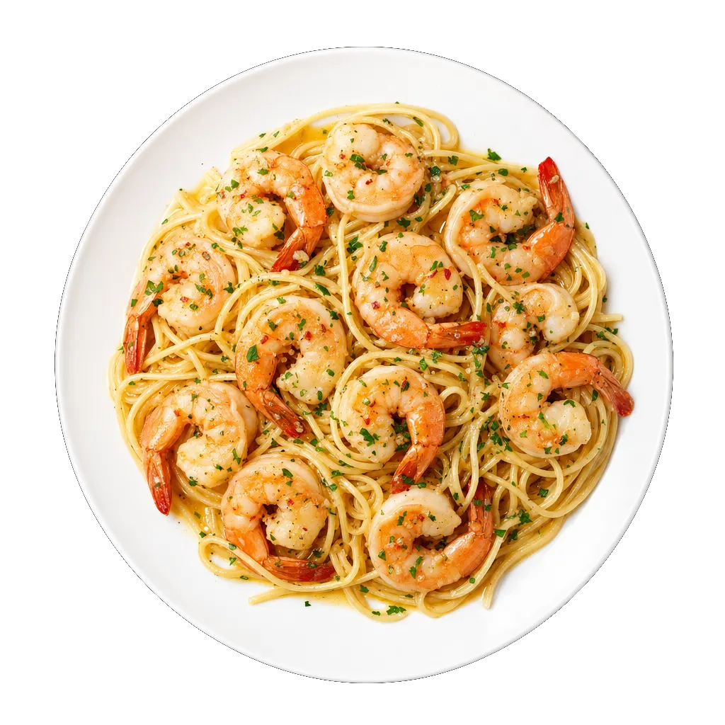 Shrimp Scampi, plated