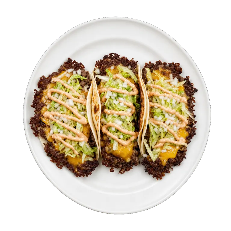 Smash Burger Tacos, ready to serve