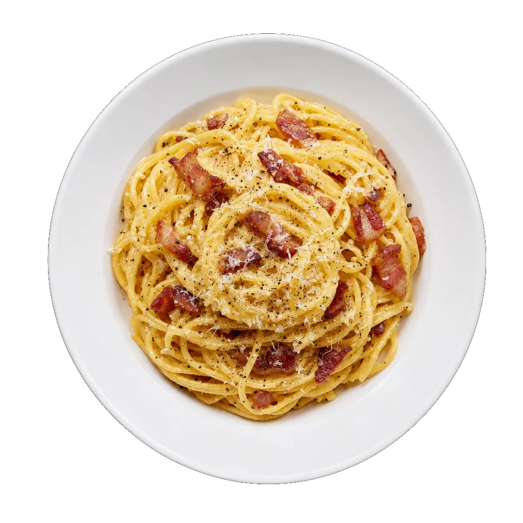 Spaghetti Carbonara, plated