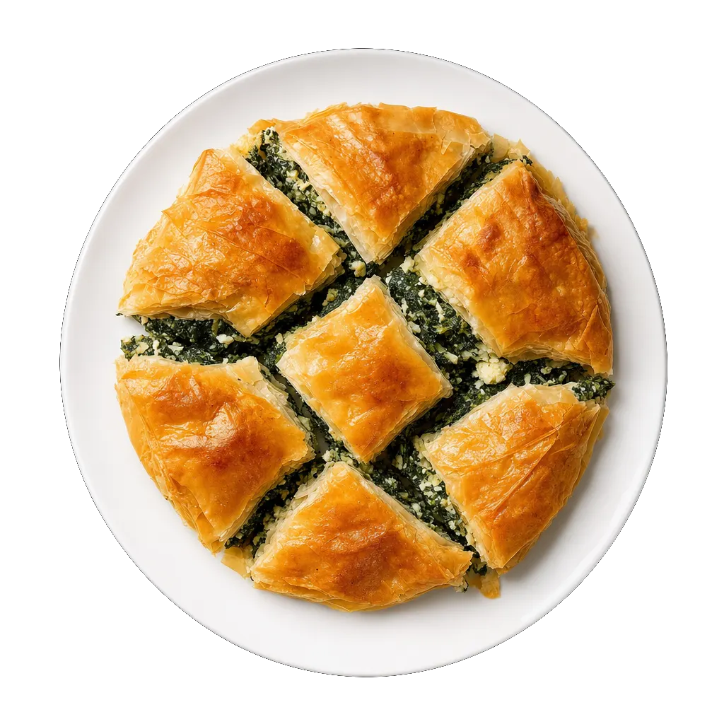 Spanakopita, plated