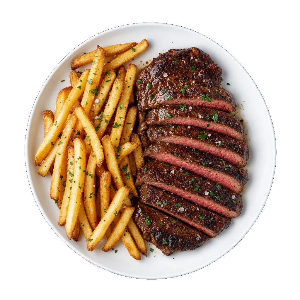 Steak Frites, plated