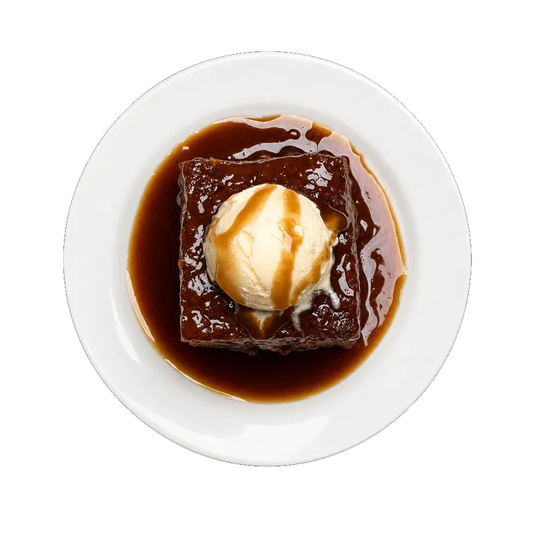 Sticky Toffee Pudding, ready to serve