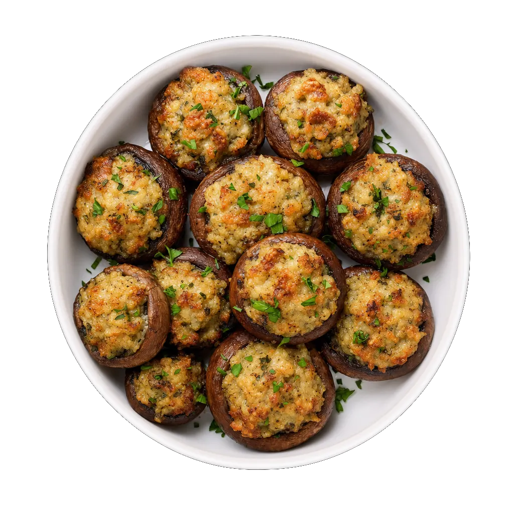 Stuffed Mushrooms, plated