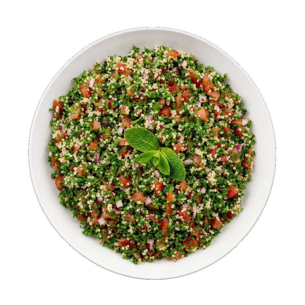 Tabbouleh, plated