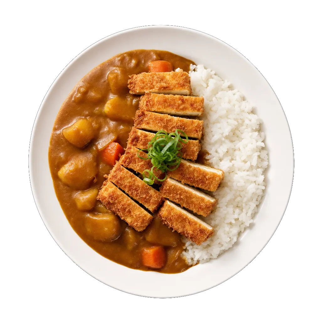 Tofu Katsu Curry, plated