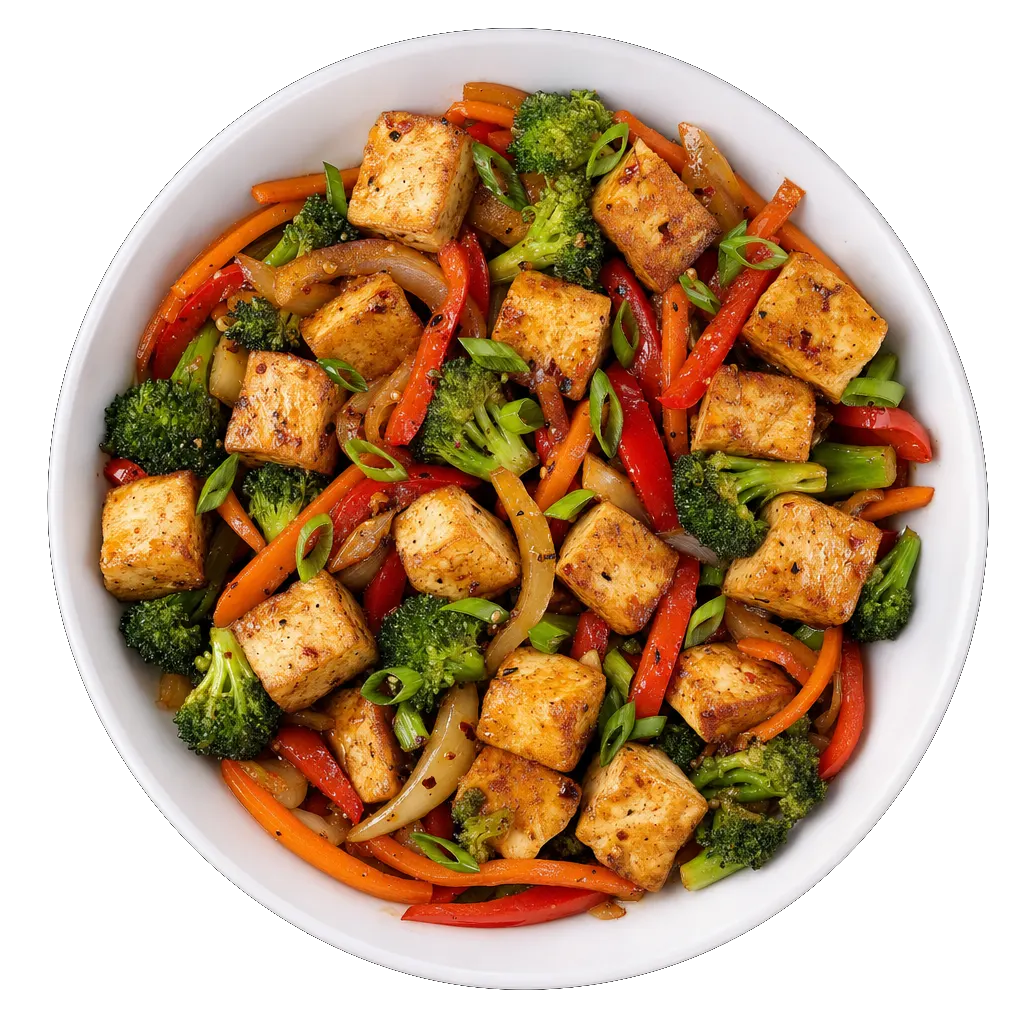 Tofu Stir Fry, plated