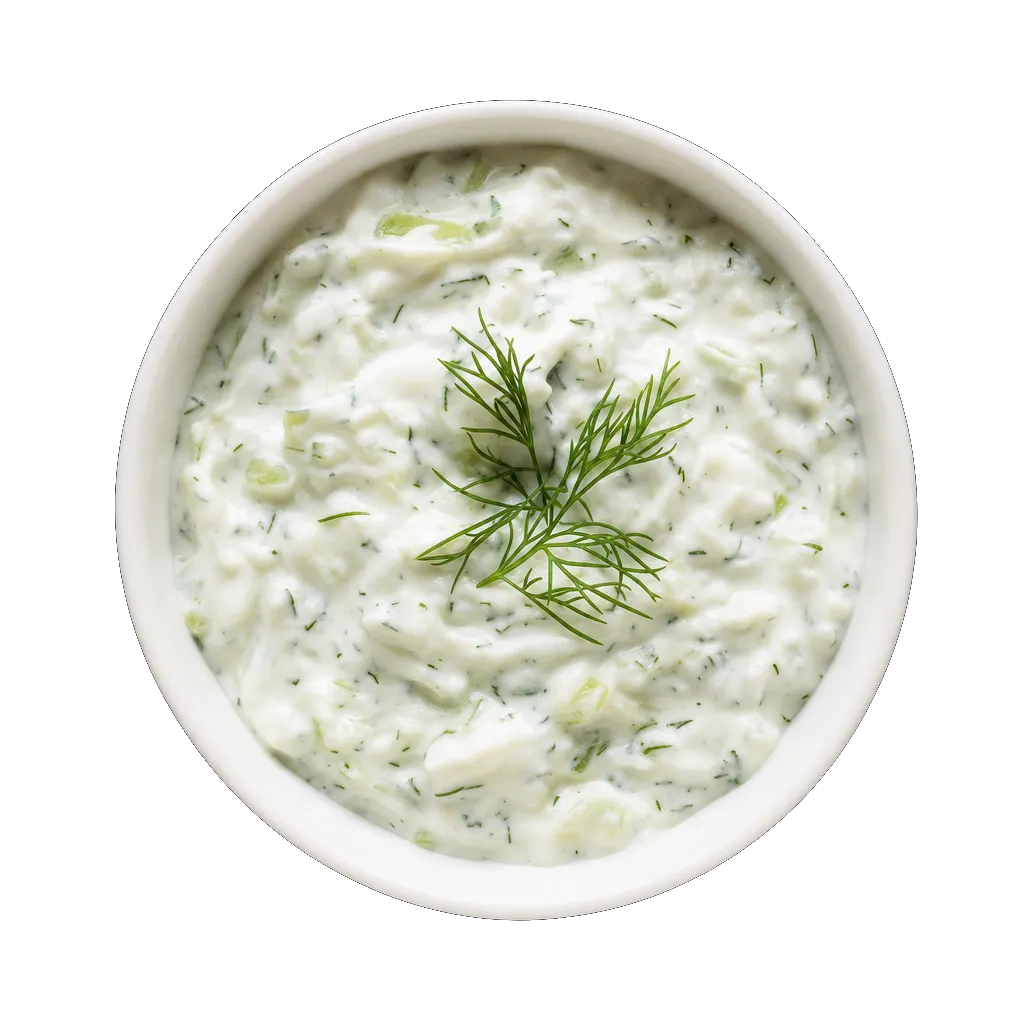 Tzatziki, plated