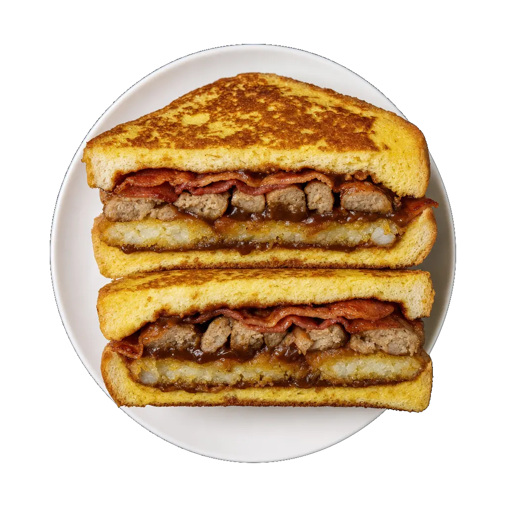 Ultimate Breakfast Sandwich, plated