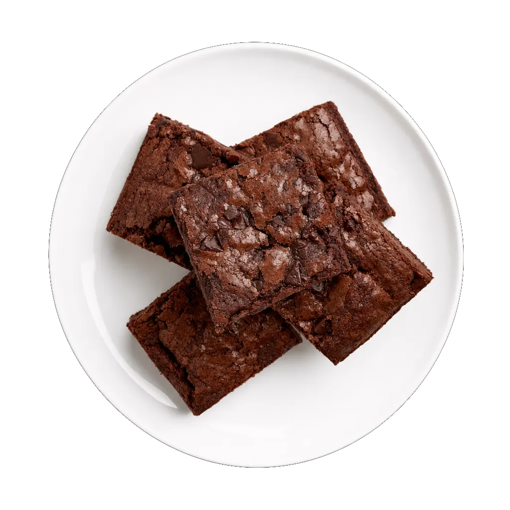 Vegan Chocolate Brownies, plated