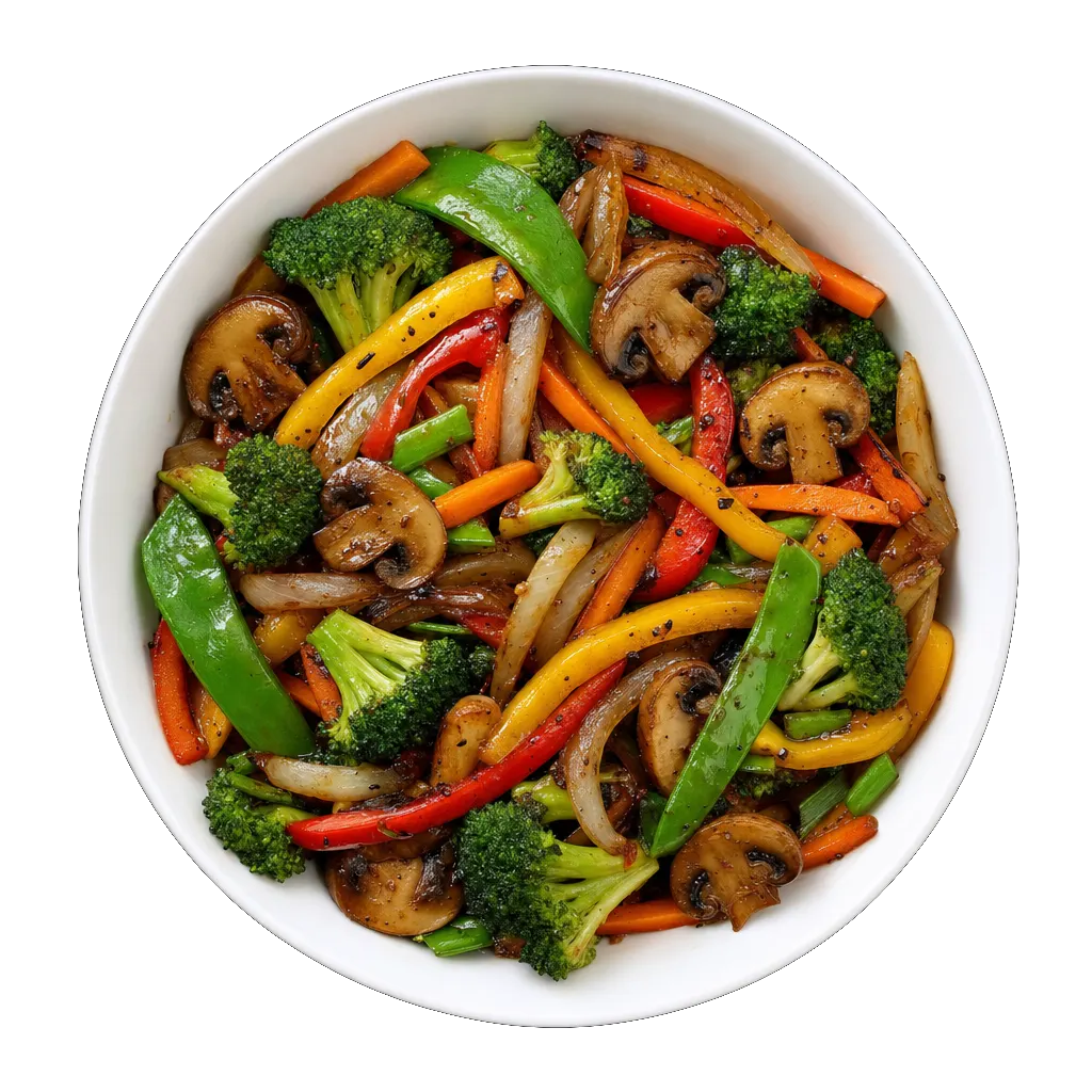 Vegetable Stir Fry, plated