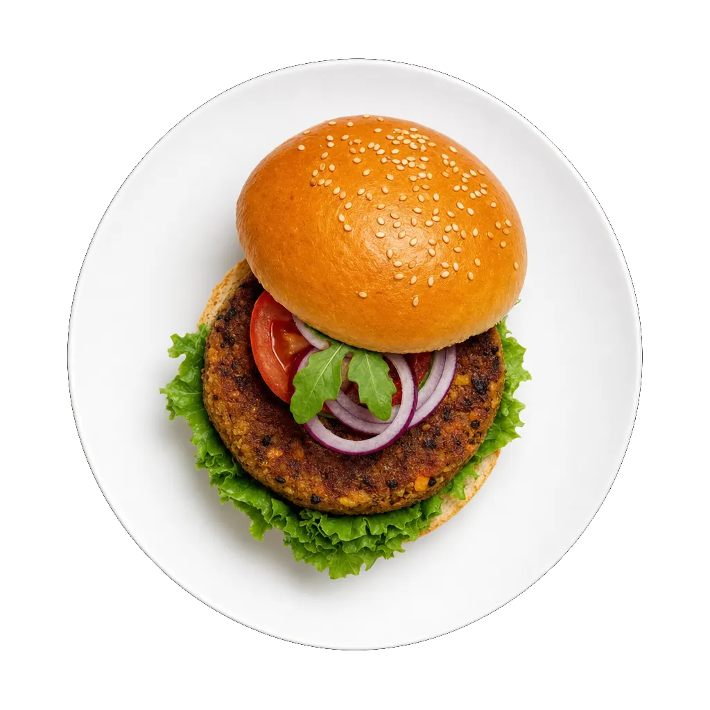 Veggie Burger, plated