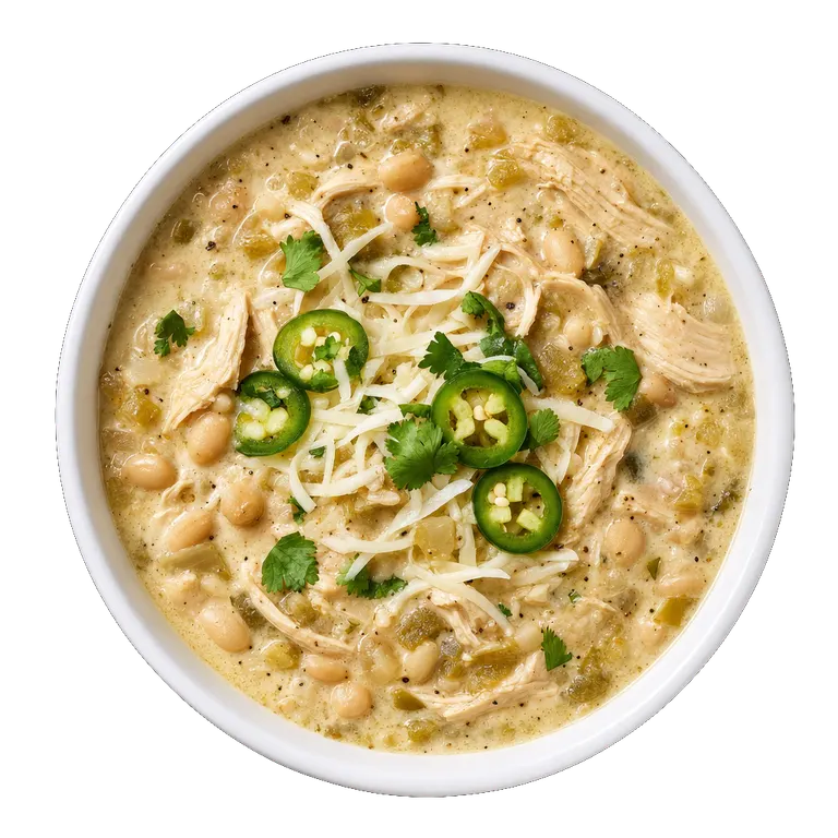 White Chicken Chili, ready to serve